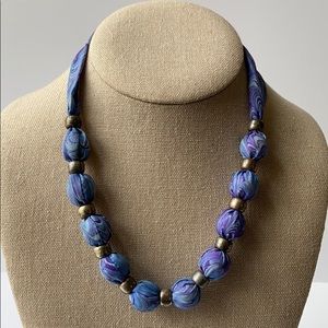 BOHO Fabric Bead Statement Necklace